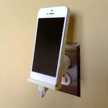 iphone 5 Steckdose dock gadget Handy die Wandmontage thunderbolt stand plug outlet Blitz Ladegerät apple 3d print model - Mito3D