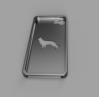 iphone 7 Cas gaine chien silhouette téléphone fléchir allemand berger tpu couverture protéger 3d print model - Mito3D