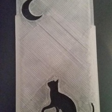 iphone 6 cat looking moon cover gadget case animals 3d print model - Mito3D