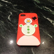 iphone 4s christmas snowman gear case gadget dual extrusion gears multi-color supportless mobile phone 3d print model - Mito3D
