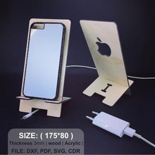 iphone stand laser cutting dxf cdr file gadget 3d print model - Mito3D