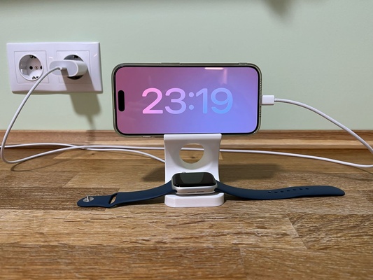 iphone apoyo llamada reloj cargador manzana 3d print model - Mito3D