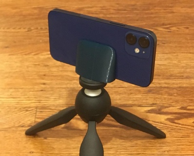 iphone tripod mount using 3m tape 1 4-20 nut glued phone quarter twenty thread adapter mobile smartpone tablet 3d print model - Mito3D