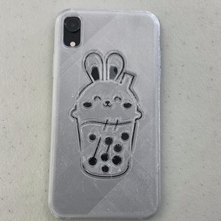 iphone xr case - bubble tea bunny 3d print model - Mito3D