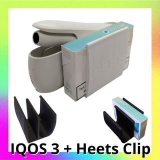 iqos 3 duo + heets clip tobacco smoking smoke iqoscase multi vape cigarette 3d print model - Mito3D