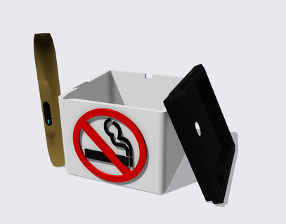 iqos recipiente desperdício cigarro casa caixa 3d fumar 3d print model - Mito3D