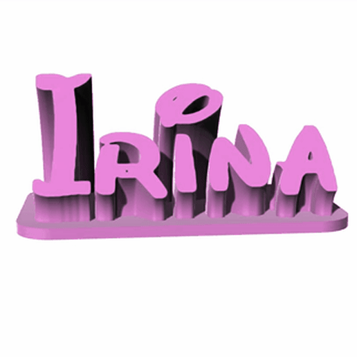irina desk plate 3D print model - Mito3D
