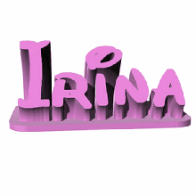 irina desk plate 3d print model - Mito3D