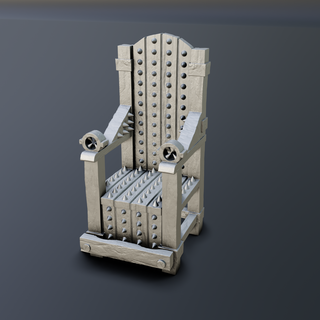 hierro silla tortura dispositivo diorama Judas cuna madera caballo rotura rueda medieval 3d print model - Mito3D
