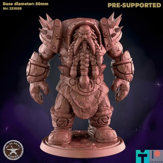 hierro enano gigante juego fantasía Warcraft dnd miniatura stl presupuesto modelo resina Guau Ulduar Redada calabozo jefe Roca rompedor acero 3d print model - Mito3D