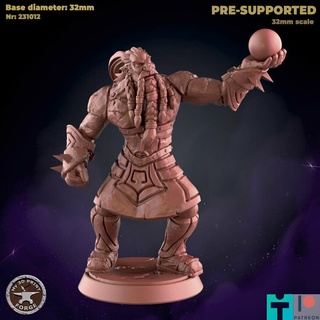 iron dwarf runecaller casting Game fantasy warcraft dnd miniature stl presupported model resin wow ulduar raid dungeon boss giant stone runemaster assembly molgeim 3d print model - Mito3D