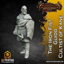 iron fist guido - cultist kane 32mm scale pre-supported miniature game dungeons dragons warhammer whfb fantasy pathfinder ttrpg rpg mercenaries soldiers fighters frostgrave oathmark kingsofwar warhammerfantasybattles the9thage 3d print model - Mito3D