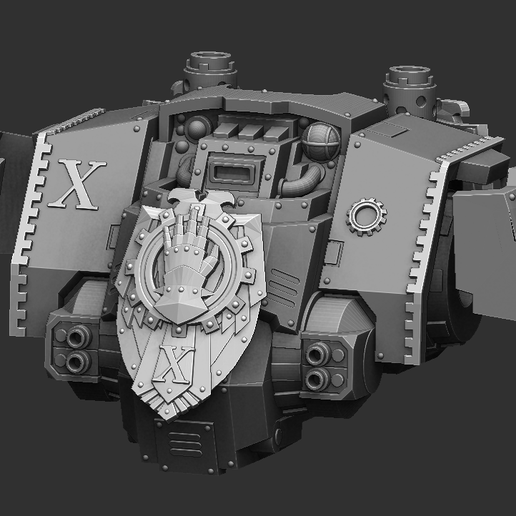 Demir eller kurtarıcı savaş gemisi lejyon add ons 40k Warhammer 40000 meneldir ikon omuz Uzay denizciler 3D print model - Mito3D