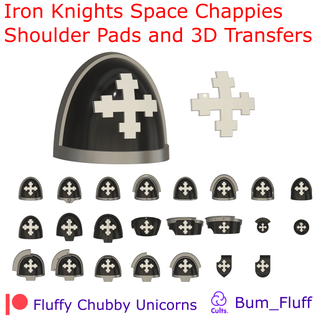 iron knights space chappies shoulder pads 3d transfers war hammer 42k pauldron tabletop gaming transfer icons relief 28mm 30k heresy leviathan 3d print model - Mito3D