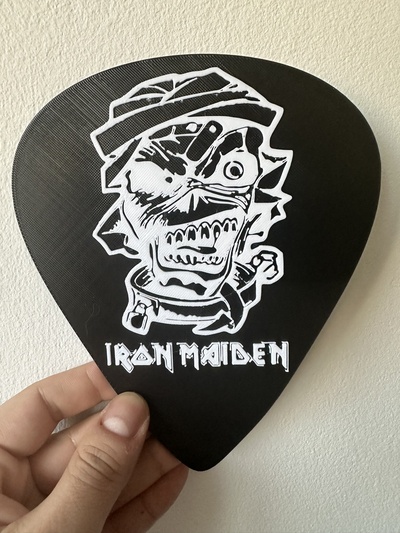 iron maiden guitar pick decorative model plectrum ironmaiden music rock roll 3d printing accessories collection gift elvis fan musical decoration instruments memorabilia art design resin electric 3d print model - Mito3D