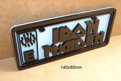 iron maiden mini license plate hard rock music group 3d print model - Mito3D