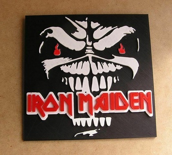 iron maiden poster logo sign rock group heavy metal 3d print model - Mito3D