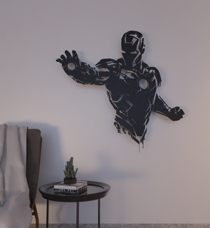 iron man 2d wall art marvel decoration Art silhouette ucm home inteior 3d print model - Mito3D