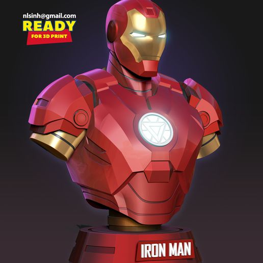 iron man bust art ironman marvel superhero 3dprint statue figure 3dprinting dc 3D print model - Mito3D