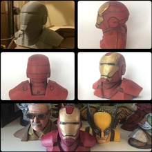 iron man busto riparato appiattito arte 3d print model - Mito3D