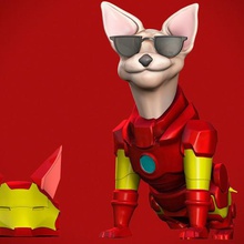 iron man cane art ironman cucciolo fumetti tony stark avengers la marvel 3d print model - Mito3D