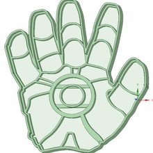iron man de la mano del cortador galleta herramienta galletas 3d print model - Mito3D