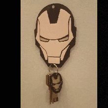iron man keychain marvel wall key holder fun glow glowing eye 3d print model - Mito3D