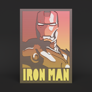 iron man lithophane picture Art ironman tony stark avengers marvel litho superhero hero 3d print model - Mito3D