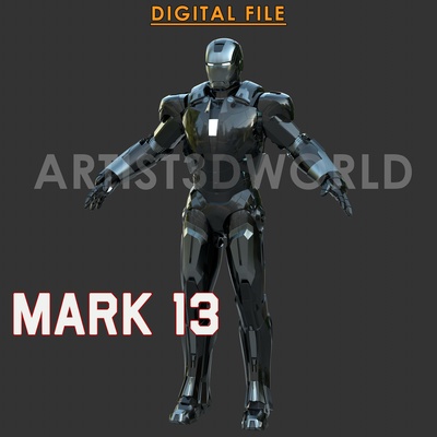 hierro hombre marca 13 cosplay traje moda acero mark13 mk13 maravilla vengadores tonystark legión bricolaje diy 3d print model - Mito3D