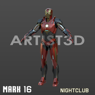 hierro hombre marca 16 Club nocturno cosplay completo traje Acero mark16 mk16 maravilla vengadores Tonystark legión historietas 3d print model - Mito3D