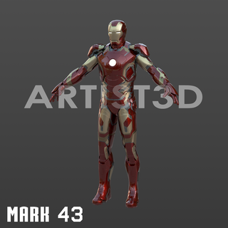 ferro homem marca 43 cosplay cheio terno Ferro mark43 mk43 pistão maravilha vingadores Tonystark legião histórias quadrinhos 3d print model - Mito3D