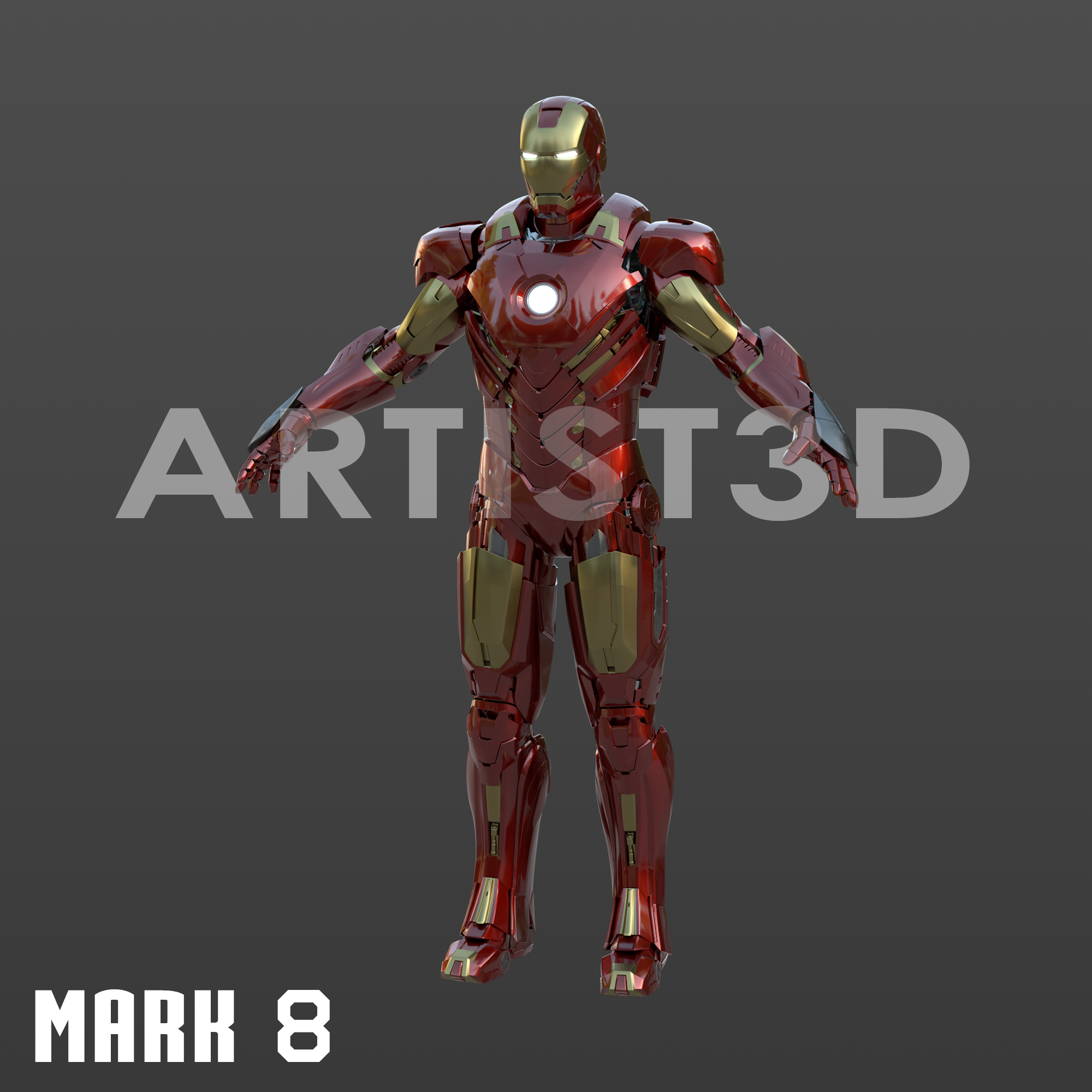 hierro hombre marca 8 cosplay completo traje Acero mark8 mk8 maravilla vengadores Tonystark legión 3D print model - Mito3D