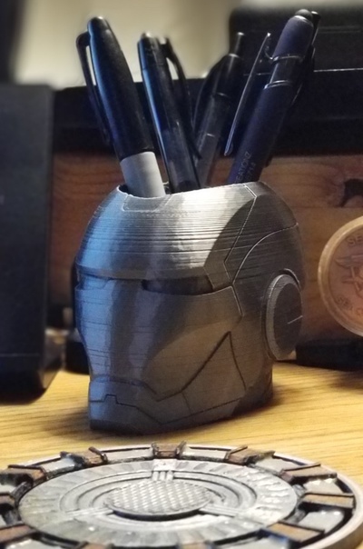 iron man pencil holder pen 3d printing 3d print model - Mito3D