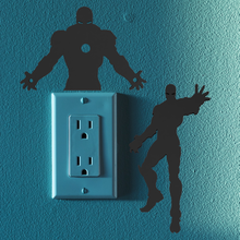 iron man silhouette light switch wall decor 3d print model - Mito3D