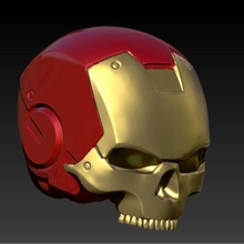 iron man cranio art uomo il ferro busto la marvel 3d print model - Mito3D