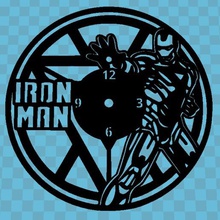 iron man watch home stencil clock wallclock marvel avengers tony stark 3dlito 3d print model - Mito3D