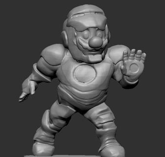 iron mario iron iron man mario mario bros figure  3d print model - Mito3D
