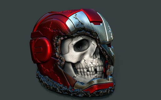iron skull pot cup holder pencil case iron man stand piggy bank 3d stl sla skull  3d print model - Mito3D