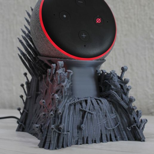 iron throne stand echo dot 4 gen gadget thron base thorne game thrones 3D print model - Mito3D