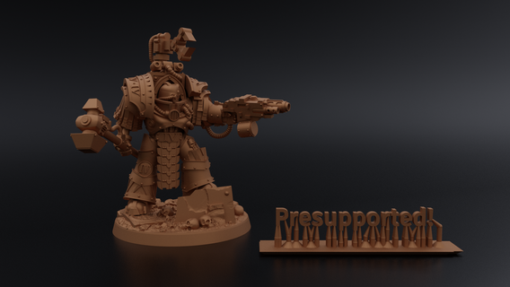 iron war smith presupported Game warriors warsmith warpsmith forgelord servo arm cataphractii praetor 30k horus heresy legion fourth within without pre-supported thunderhammer 3d print model - Mito3D