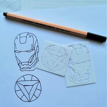 ironman - stencil gadget tony stark marvel pencil art 3d print model - Mito3D