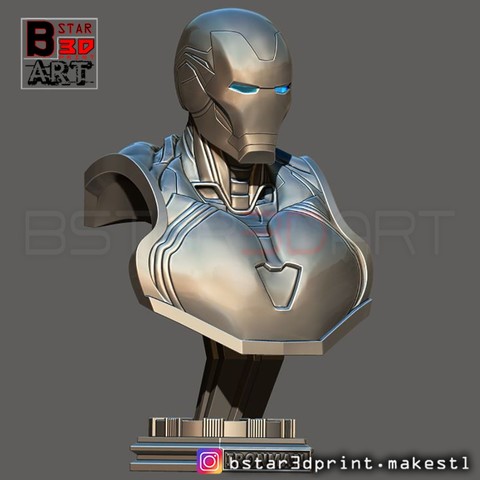 ironman mark 85 bust infinity war endgame marvel art statue super hero captain toy figure mk85 iron man head 3D print model - Mito3D