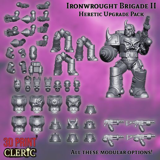 ironwrought brigade ii - heretic upgrade pack 3D print model - Mito3D