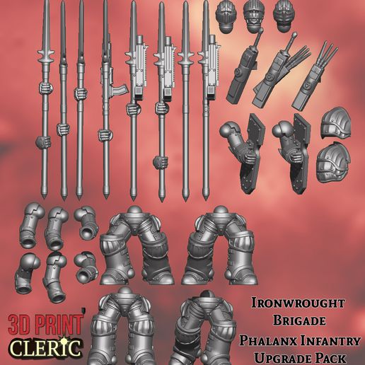 ironwrought brigade ii - phalanx infantry pack 3D print model - Mito3D