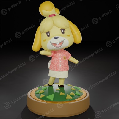 isabelle - animal crossing amiibo nintendo games animalcrossing blathers village acnh switch figure miniatures game figurines toys gamestoys 3d print model - Mito3D
