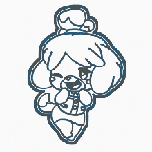 isabelle 2 - cookie cutter animal crossing isabel switch nintendo game chibi furry furro gamer print 3d 3d print model - Mito3D