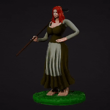 isavira tenmane halfling - hobbit witchcraft & wizardry 3d print model - Mito3D