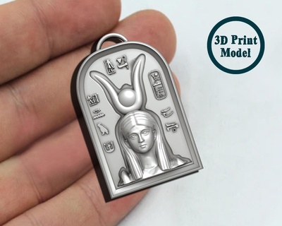 isis egiziano Regina pendente antico gioielleria 3d oro stampabile argento 3dsmax Egitto prototipo stl stampa faraonico iscrizioni ciondoli dea osiride nefertiti 3d print model - Mito3D