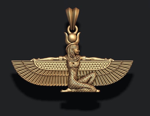 isis pendant 3d print model jewelry ancient apparel culture egypt egyptian god goddess gold jewellery jewelry pharaoh pyramid religion religiou silver wing 3d print model - Mito3D