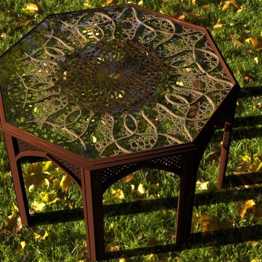 islamic table arabian cnc wood panel 3D print model - Mito3D